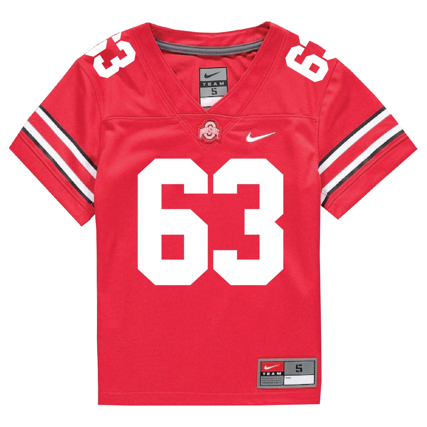 Ohio State Buckeyes Nike #63 Julian Goines-Jackson Student Athlete Scarlet Football Jersey - In Scarlet - Front View