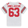 Ohio State Buckeyes Nike #63 Julian Goines-Jackson Student Athlete White Football Jersey - In White - Back View