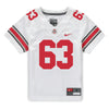 Ohio State Buckeyes Nike #63 Julian Goines-Jackson Student Athlete White Football Jersey - In White - Front View