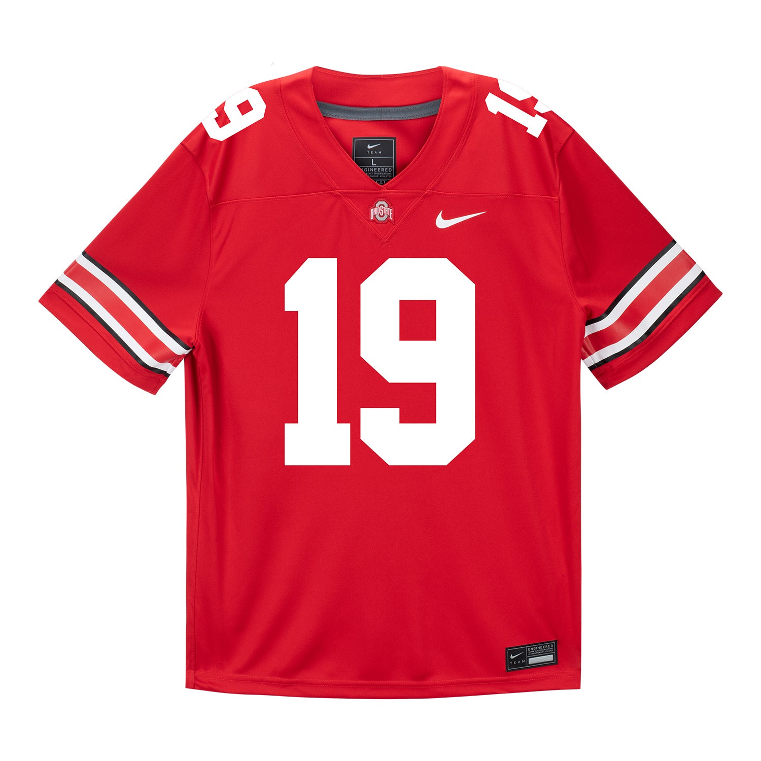 Ohio State Buckeyes #19 Jordyn Woods Student Athlete Football Jersey In Scarlet - Front View