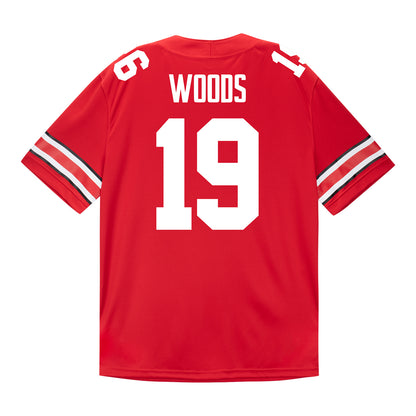 Ohio State Buckeyes #19 Jordyn Woods Student Athlete Football Jersey In Scarlet - Back View