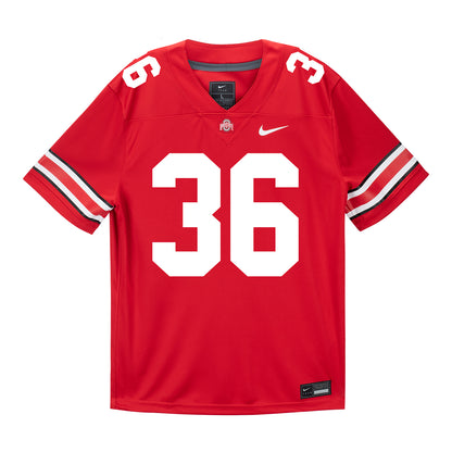 Ohio State Buckeyes #36 Omar Jah Student Athlete Football Jersey In Scarlet - Front View