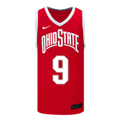Ohio State Buckeyes #9 Mathieu Grujicic Student Athlete Basketball Jersey In Scarlet - Front View