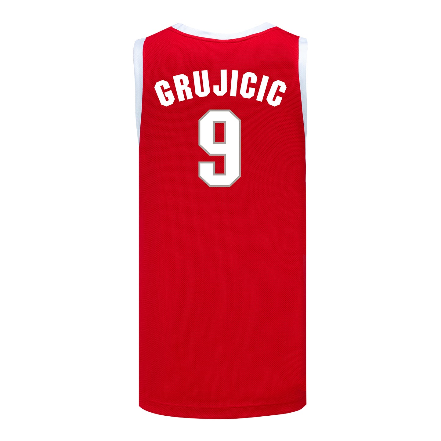 Ohio State Buckeyes #9 Mathieu Grujicic Student Athlete Basketball Jersey - Back View