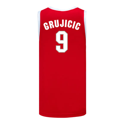 Ohio State Buckeyes #9 Mathieu Grujicic Student Athlete Basketball Jersey - Back View
