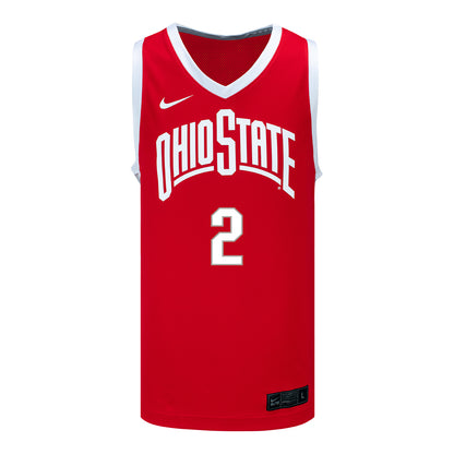 Ohio State Buckeyes Nike Women's Basketball Student Athlete #2 Chance Gray Scarlet Jersey - Front View