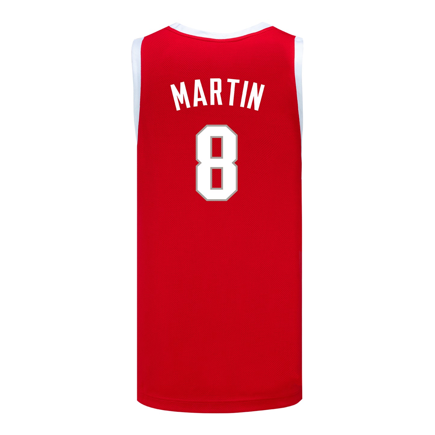 Ohio State Buckeyes Nike Women's Basketball Student Athlete #8 Bryn Martin Scarlet Jersey - Back View