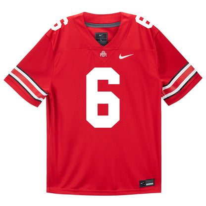 Ohio State Buckeyes Nike #6 Eli Brickhandler Student Athlete Scarlet Football Jersey - Front View