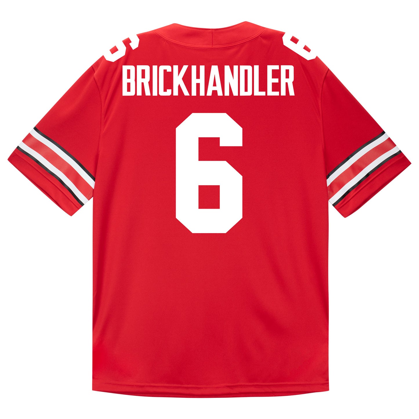 Ohio State Buckeyes Nike #6 Eli Brickhandler Student Athlete Scarlet Football Jersey - Back View