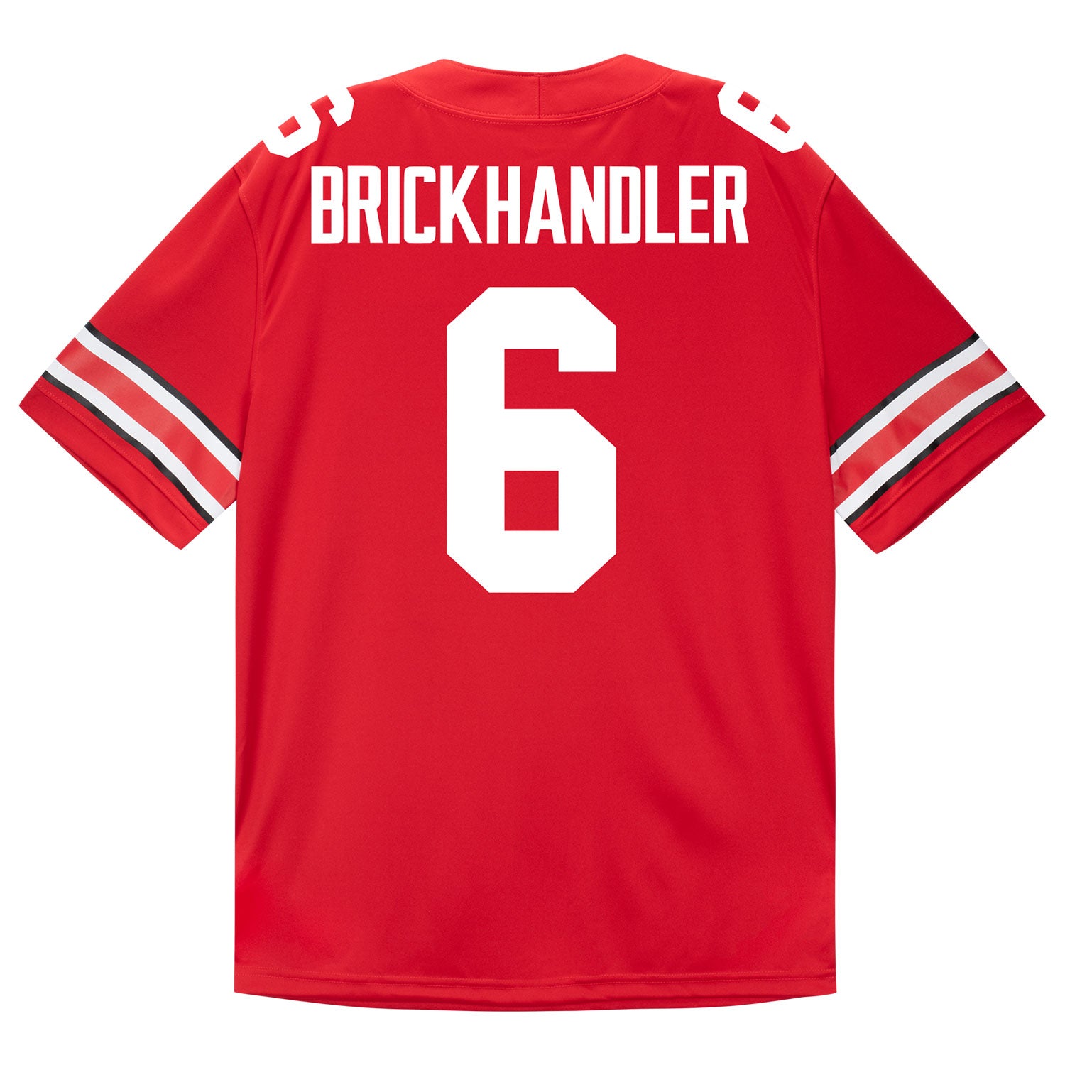 Ohio State Buckeyes Nike #6 Eli Brickhandler Student Athlete Scarlet Football Jersey - Back View