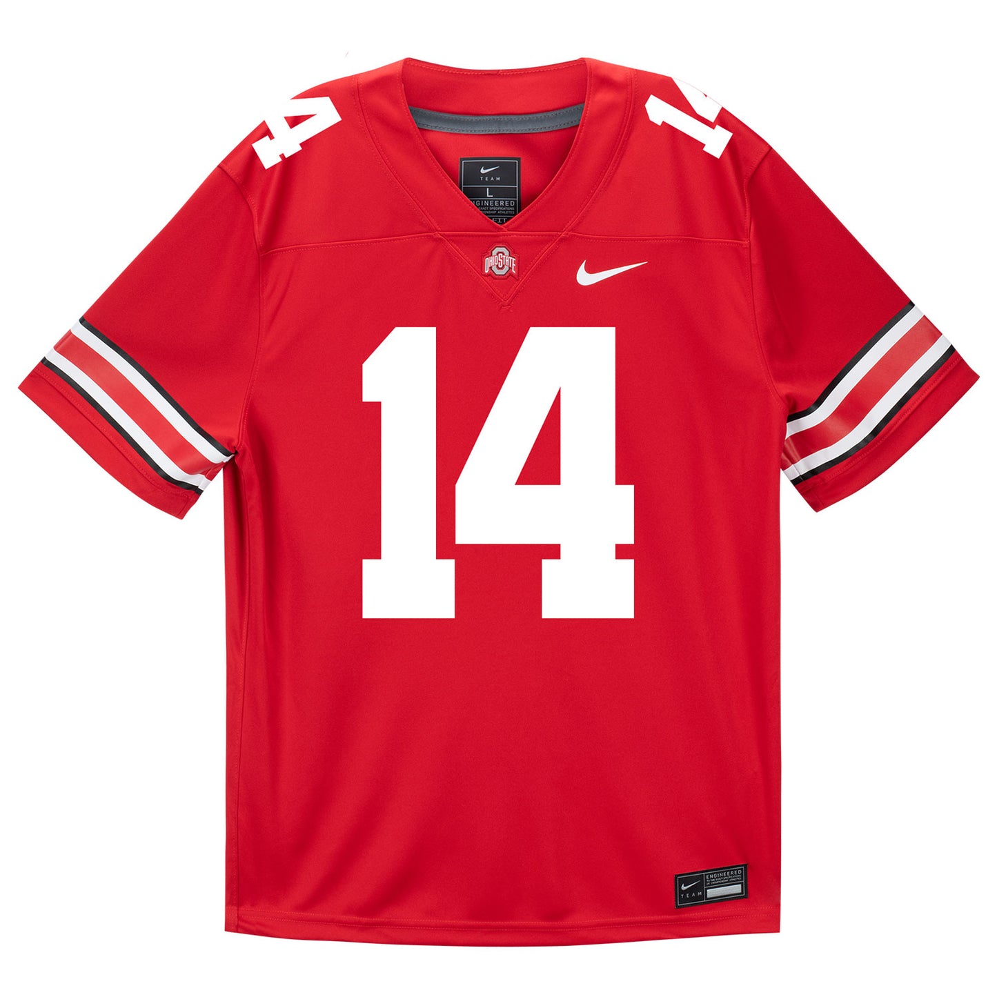 Ohio State Buckeyes Nike #14 Trey Robinette Student Athlete Scarlet Football Jersey - Front View 