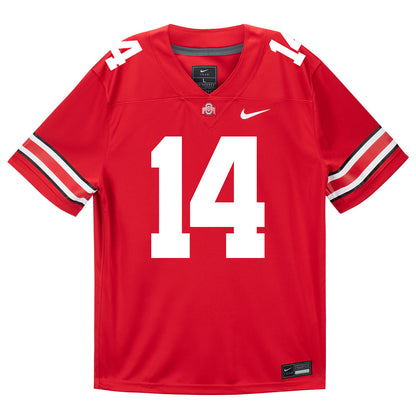 Ohio State Buckeyes Nike #14 Trey Robinette Student Athlete Scarlet Football Jersey - Front View 