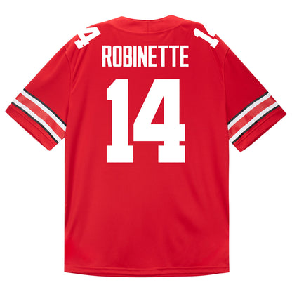 Ohio State Buckeyes Nike #14 Trey Robinette Student Athlete Scarlet Football Jersey - Back View