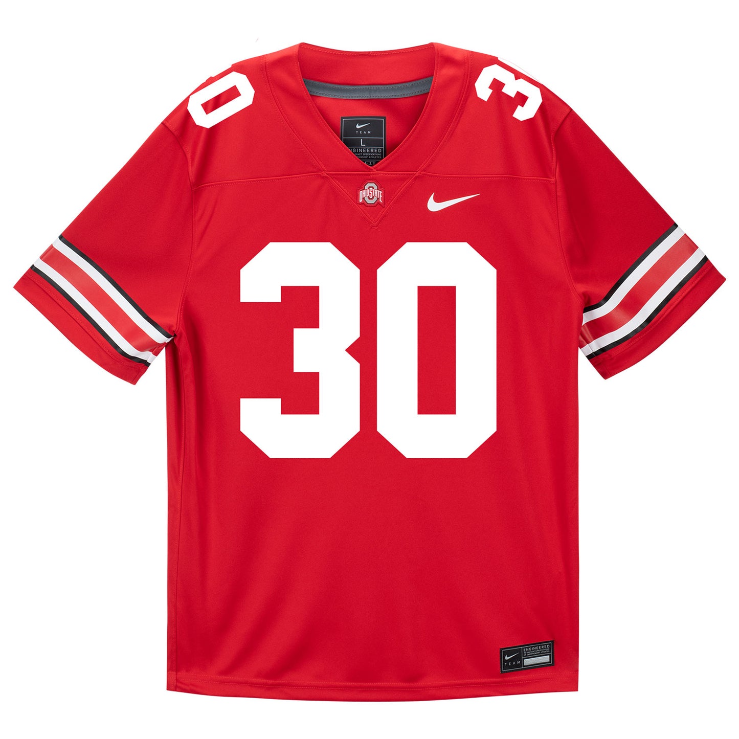 Ohio State Buckeyes Nike #30 Preston Wolfe Student Athlete Scarlet Football Jersey - Front View