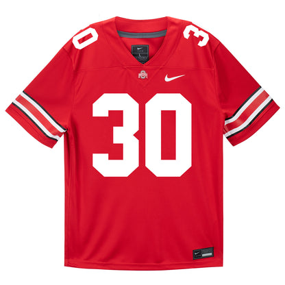 Ohio State Buckeyes Nike #30 Preston Wolfe Student Athlete Scarlet Football Jersey - Front View