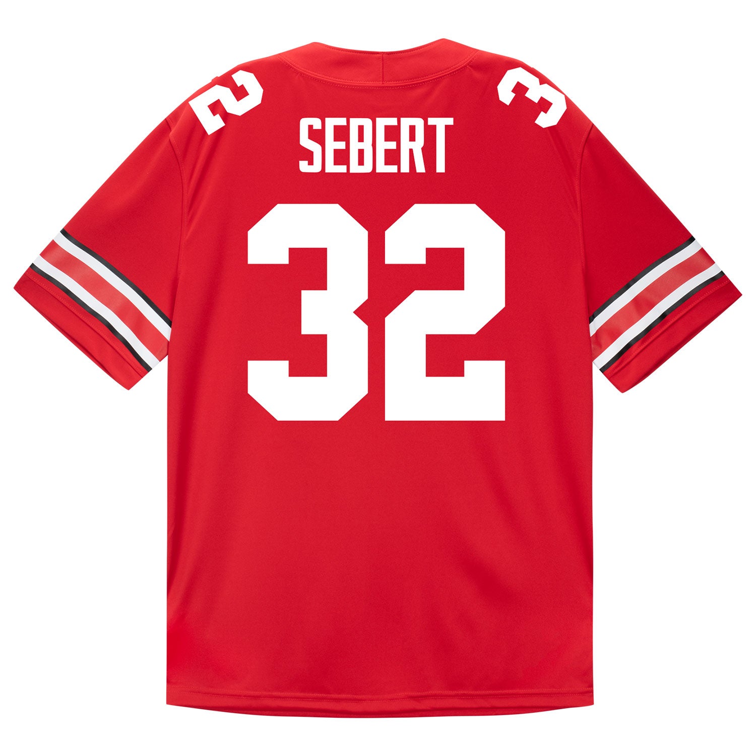 Ohio State Buckeyes Nike #32 JJ Sebert Student Athlete Scarlet Football Jersey - Back View