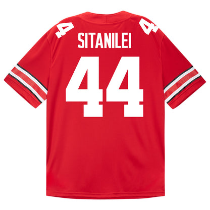 Ohio State Buckeyes Nike #44 Epi Sitanilei Student Athlete Scarlet Football Jersey - Back View