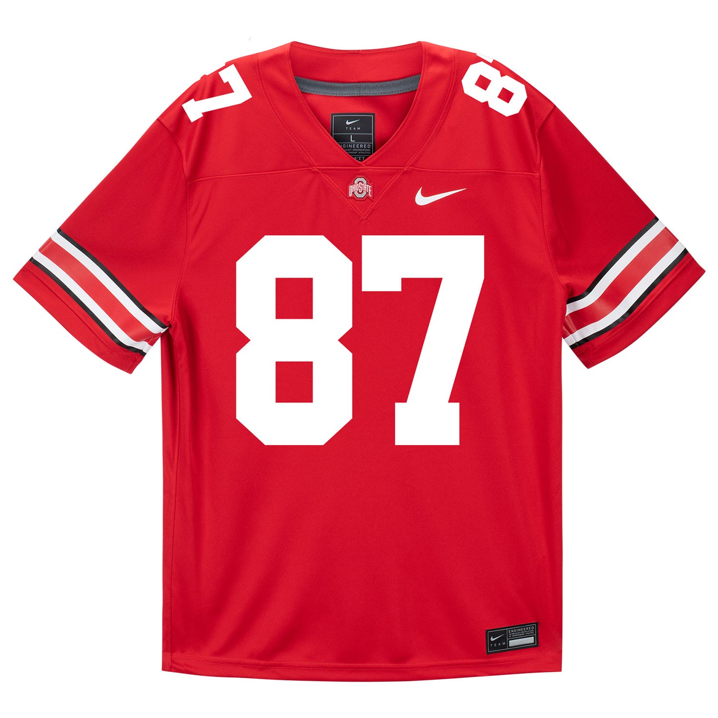 Ohio State Buckeyes Nike #87 Brody Lennon Student Athlete Scarlet Football Jersey - Front View