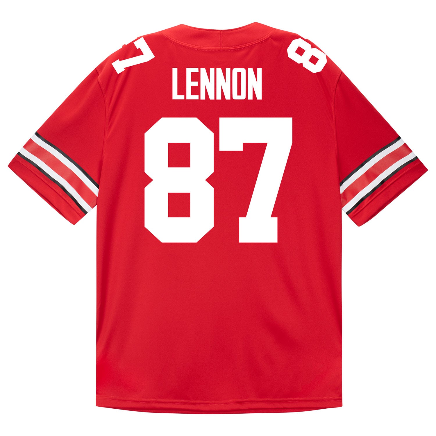 Ohio State Buckeyes Nike #87 Brody Lennon Student Athlete Scarlet Football Jersey - Back View