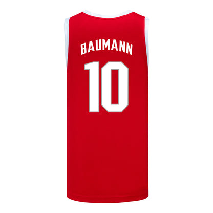 Ohio State Buckeyes Nike Basketball Student Athlete #10 Colby Baumann Scarlet Jersey - Back View