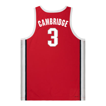 Ohio State Buckeyes Nike Women's Basketball Student Athlete #3 Kennedy Cambridge Scarlet Jersey