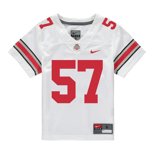 Ohio State Buckeyes Nike #57 Ian Gecse Student Athlete White Football Jersey