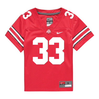 Ohio State Buckeyes Nike #33 Devin Brown Student Athlete Scarlet Football Jersey - Front View