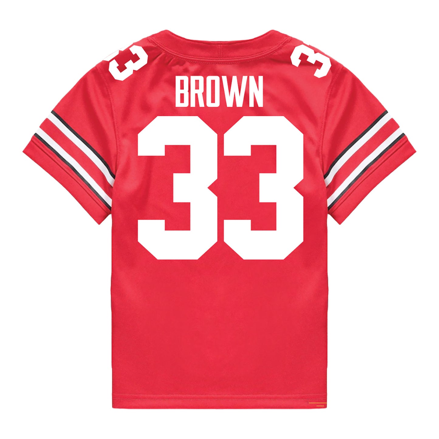 Ohio State Buckeyes Nike #33 Devin Brown Student Athlete Scarlet Football Jersey - Back View