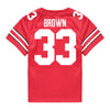 Ohio State Buckeyes Nike #33 Devin Brown Student Athlete Scarlet Football Jersey - Back View