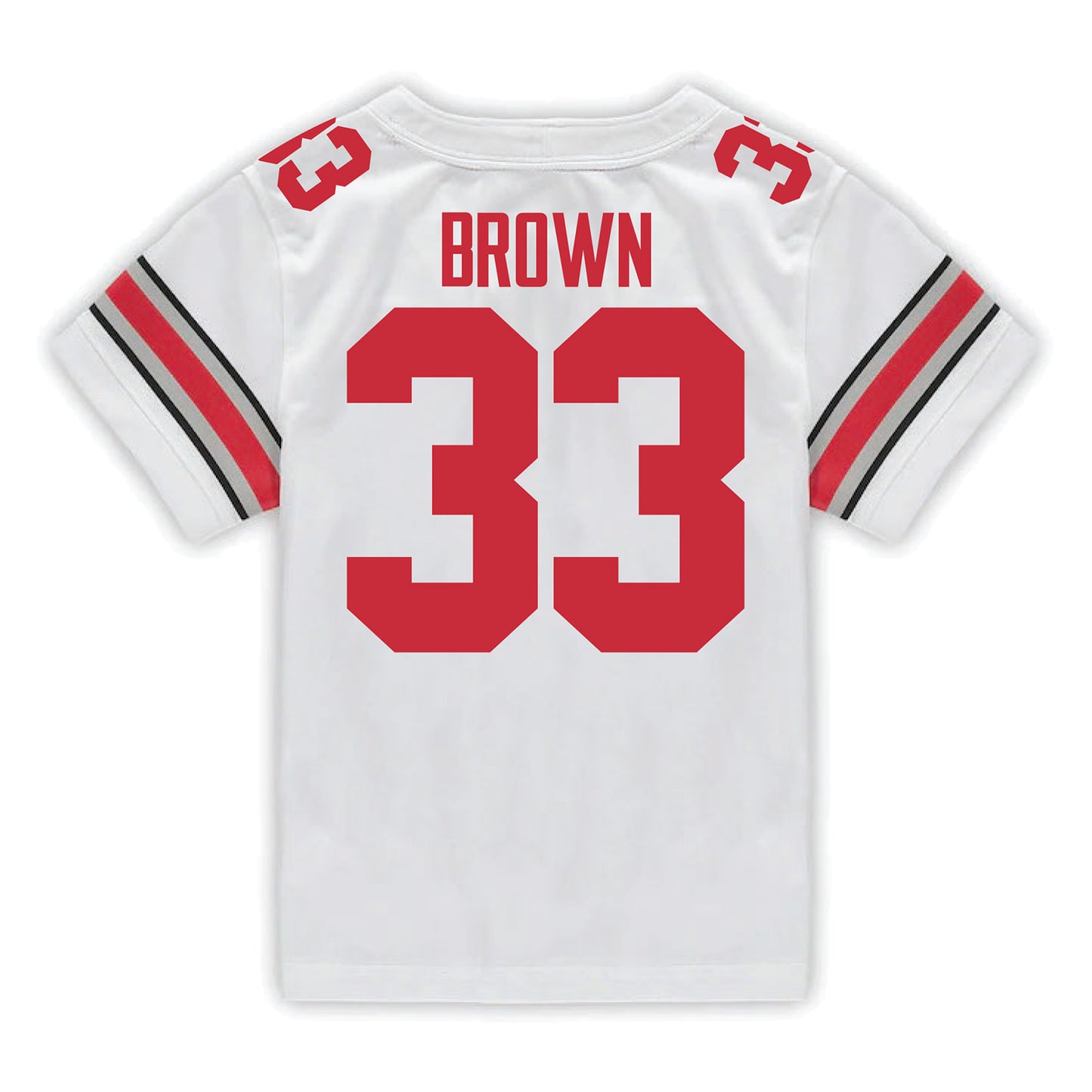 Ohio State Buckeyes Nike #33 Devin Brown Student Athlete White Football Jersey - Back View