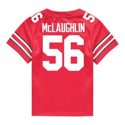 Ohio State Buckeyes Nike #56 Seth McLaughlin Student Athlete Scarlet Football Jersey - Back View