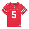 Ohio State Buckeyes Nike #5 Aaron Scott Jr. Student Athlete Scarlet Football Jersey - Front View