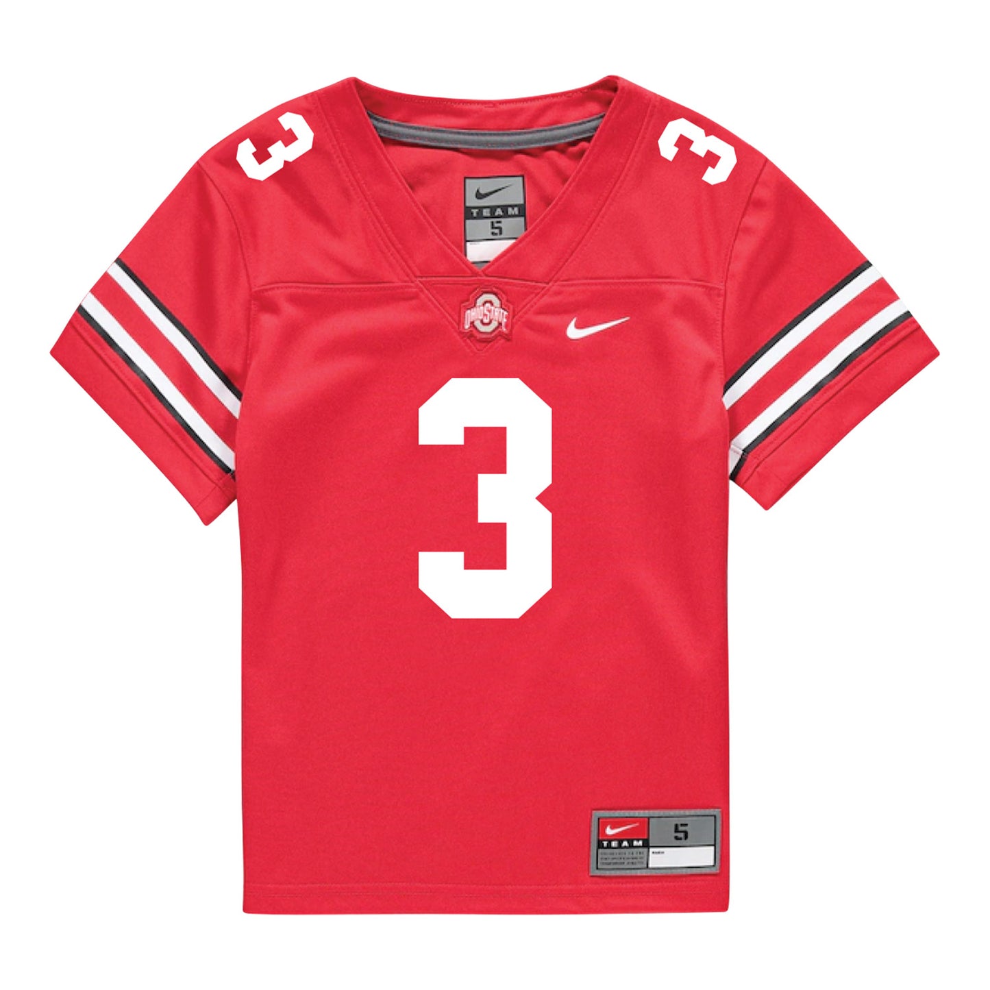 Ohio State Buckeyes Nike #3 Lorenzo Styles Student Athlete Scarlet Football Jersey - Front View