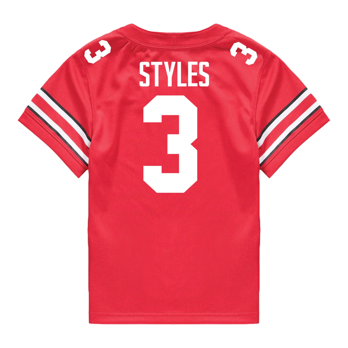 Ohio State Buckeyes Nike #3 Lorenzo Styles Student Athlete Scarlet Football Jersey - Back View