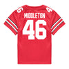 Ohio State Buckeyes Nike #46 Jace Middleton Student Athlete Scarlet Football Jersey - Back View
