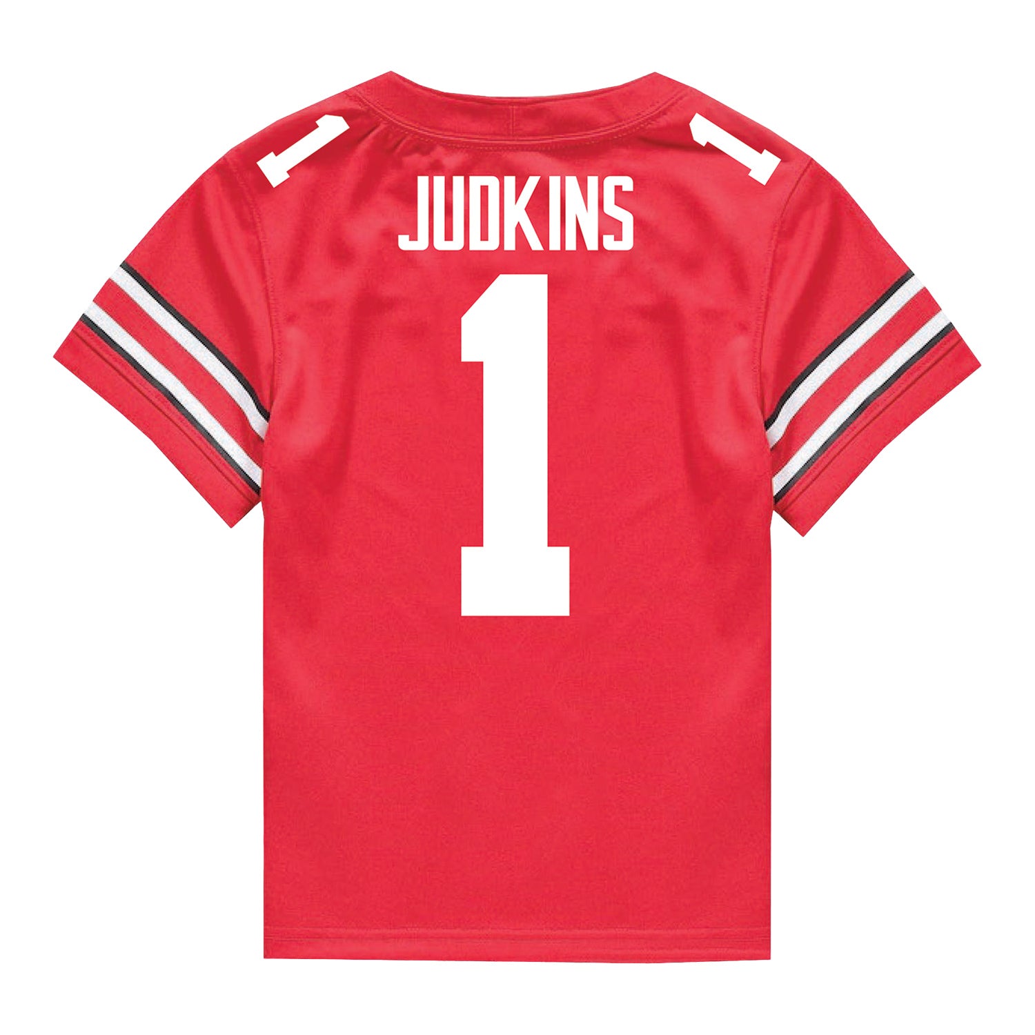 Youth Ohio State Buckeyes #1 Quinshon Judkins Student Athlete Football Jersey - Back View