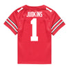 Youth Ohio State Buckeyes #1 Quinshon Judkins Student Athlete Football Jersey - Back View