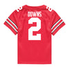 Ohio State Buckeyes Nike #2 Caleb Downs Student Athlete Scarlet Football Jersey - Back View