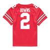 Youth Ohio State Buckeyes #2 Caleb Downs Student Athlete Football Jersey - Back View