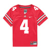 Ohio State Buckeyes Nike #4 Jeremiah Smith Student Athlete Scarlet Football Jersey - Front View