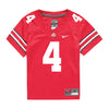 Youth Ohio State Buckeyes #4 Jeremiah Smith Student Athlete Football Jersey - Front View