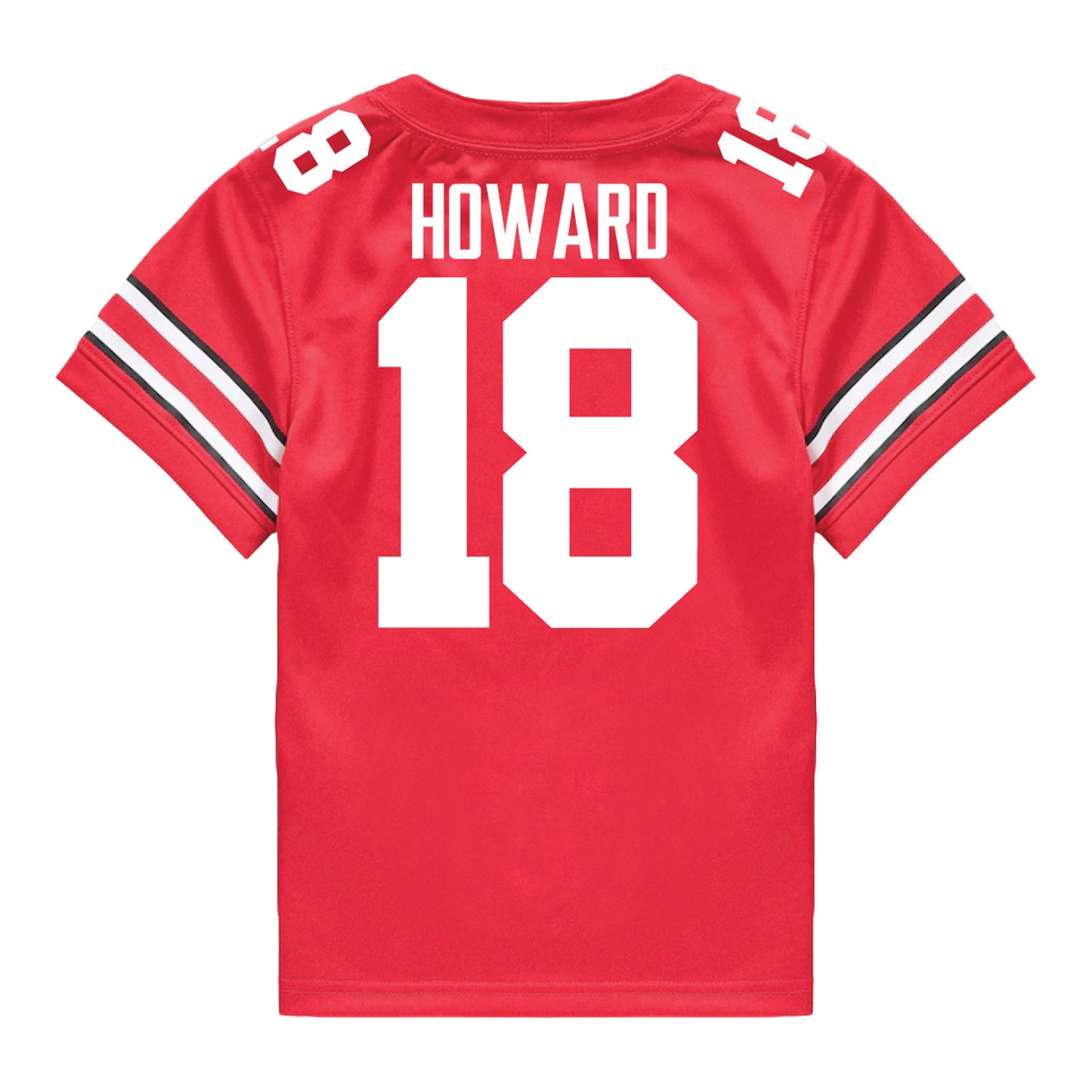 Ohio State Buckeyes Nike #18 Will Howard Student Athlete Scarlet Football Jersey - Back View