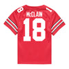 Ohio State Buckeyes Nike #18 Jaylen McClain Student Athlete Scarlet Football Jersey - Back View
