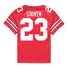 Ohio State Buckeyes Nike #23 Garrett Stover Student Athlete Scarlet Football Jersey - Back View