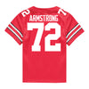 Ohio State Buckeyes Nike #72 Deontae Armstrong Student Athlete Scarlet Football Jersey - Back View