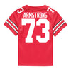 Ohio State Buckeyes Nike #73 Devontae Armstrong Student Athlete Scarlet Football Jersey - Back View