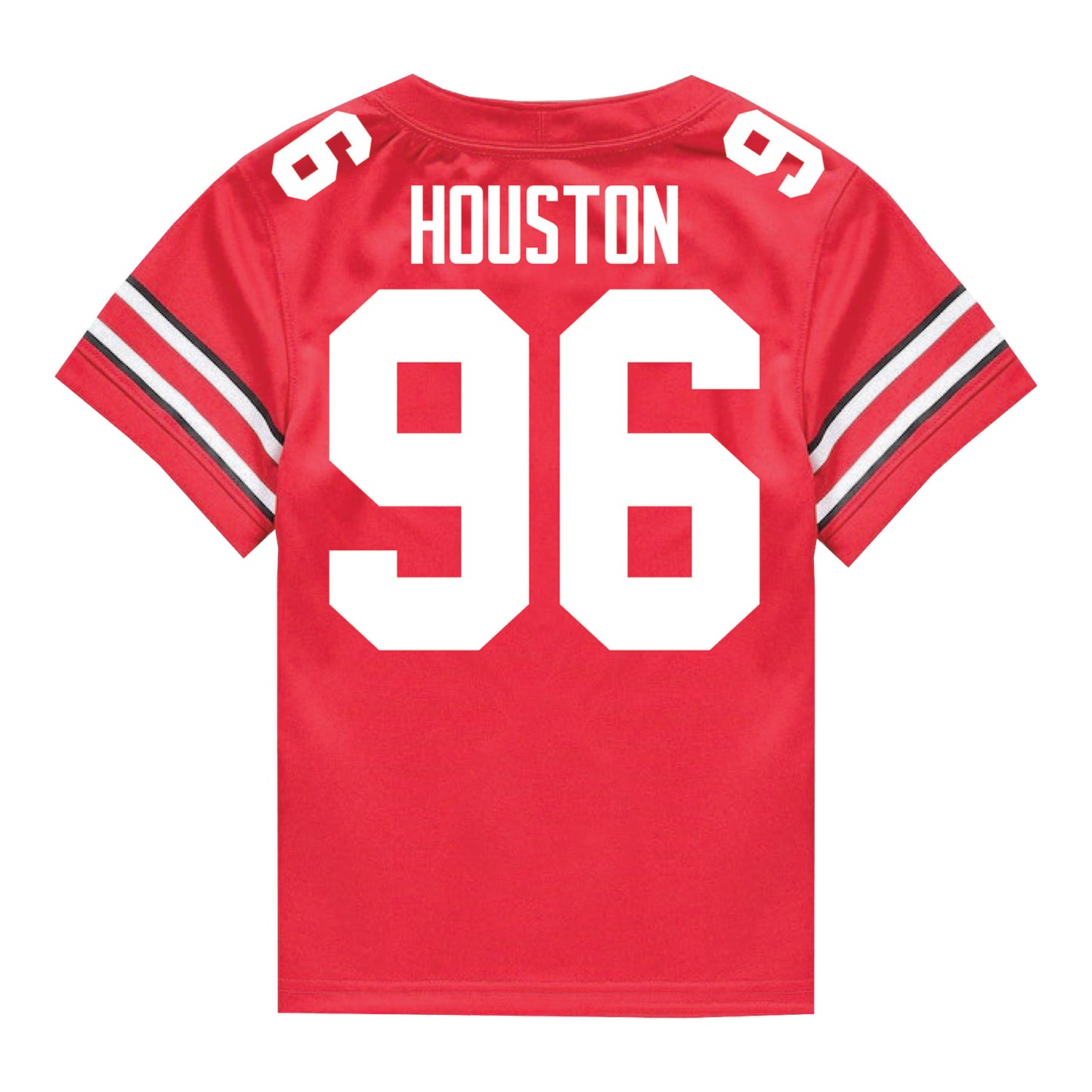 Ohio State Buckeyes Nike #96 Eddrick Houston Student Athlete Scarlet Football Jersey - Back View