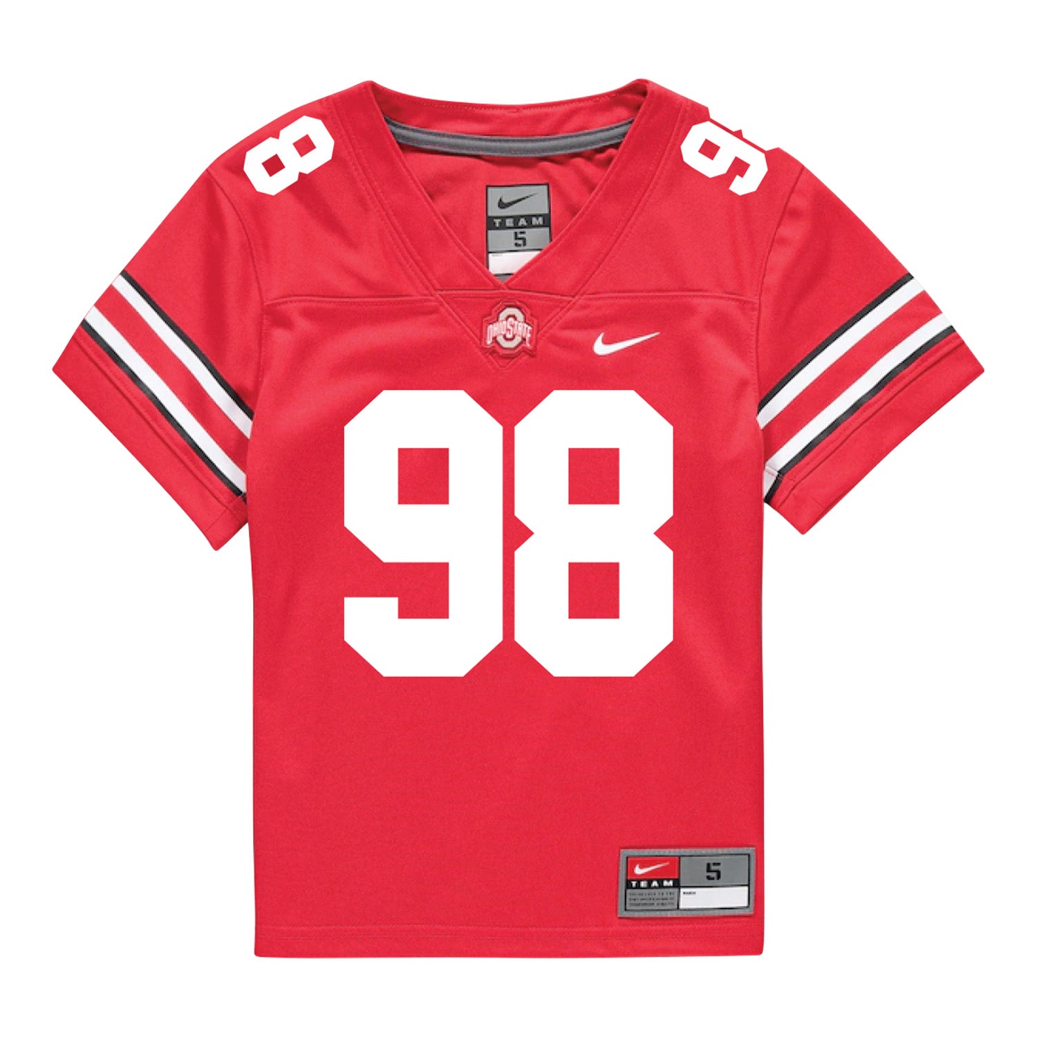 Ohio State Buckeyes Nike #98 Kayden McDonald Student Athlete Scarlet Football Jersey - Front View