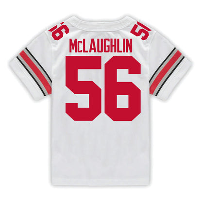 Ohio State Buckeyes Nike #56 Seth McLaughlin Student Athlete White Football Jersey - Back View