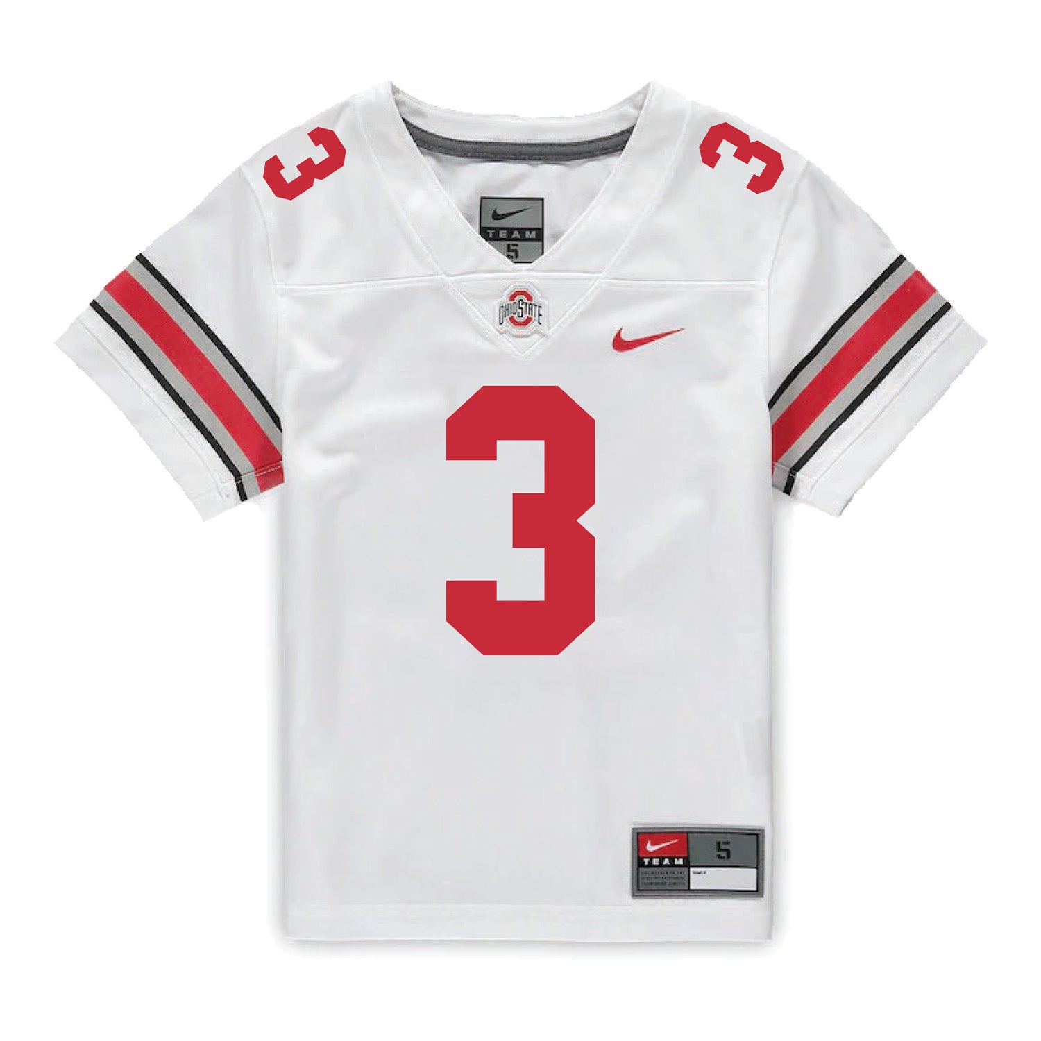 Ohio State Buckeyes Nike #3 Lorenzo Styles Student Athlete White Football Jersey - Front View